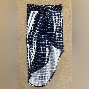 Asymmetrical Navy and White Skirt